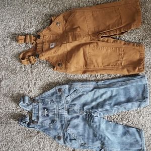 Blue striped infant overalls